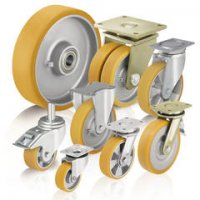 Rodas e rodízios para cargas pesadas com rasto em poliuretano fundido Blickle Extrathane®
